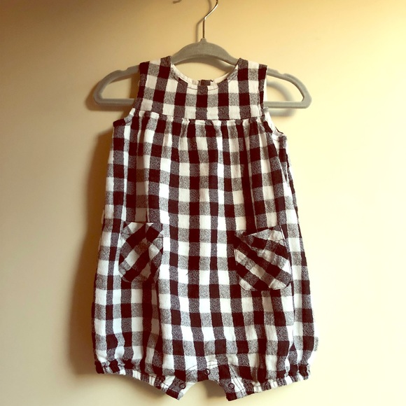 gingham romper baby girl